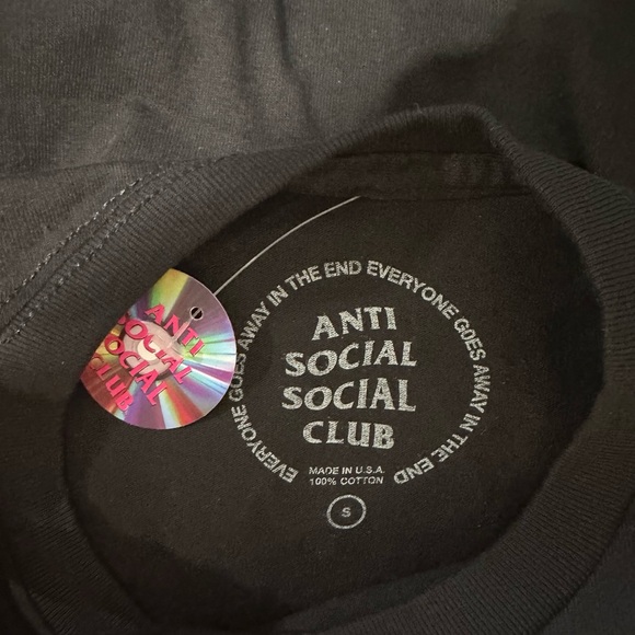 NWT Anti Social Social Club Hokkaido Grey on Black Snake T Shirt Size S - Picture 3 of 3